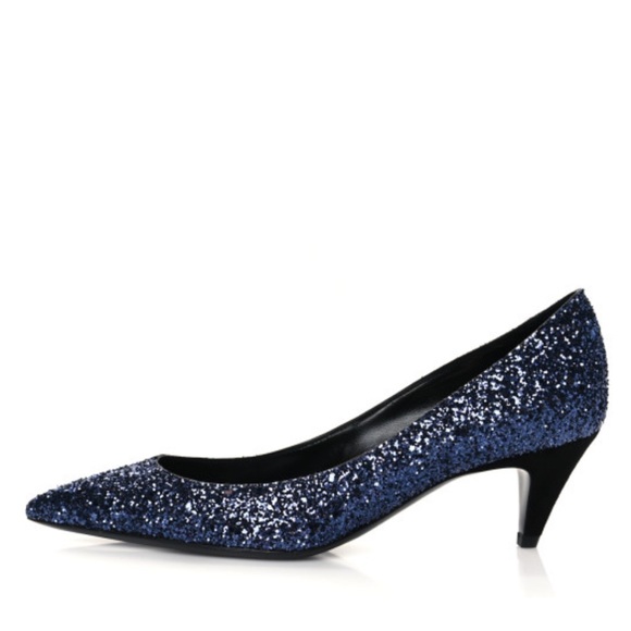 SAINT LAURENT Charlotte Glitter Heel - Picture 4 of 6